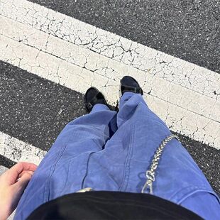 G2自主baggy版型通勤直筒阔腿牛仔裤蓝色法工裤 vintage cleanfit