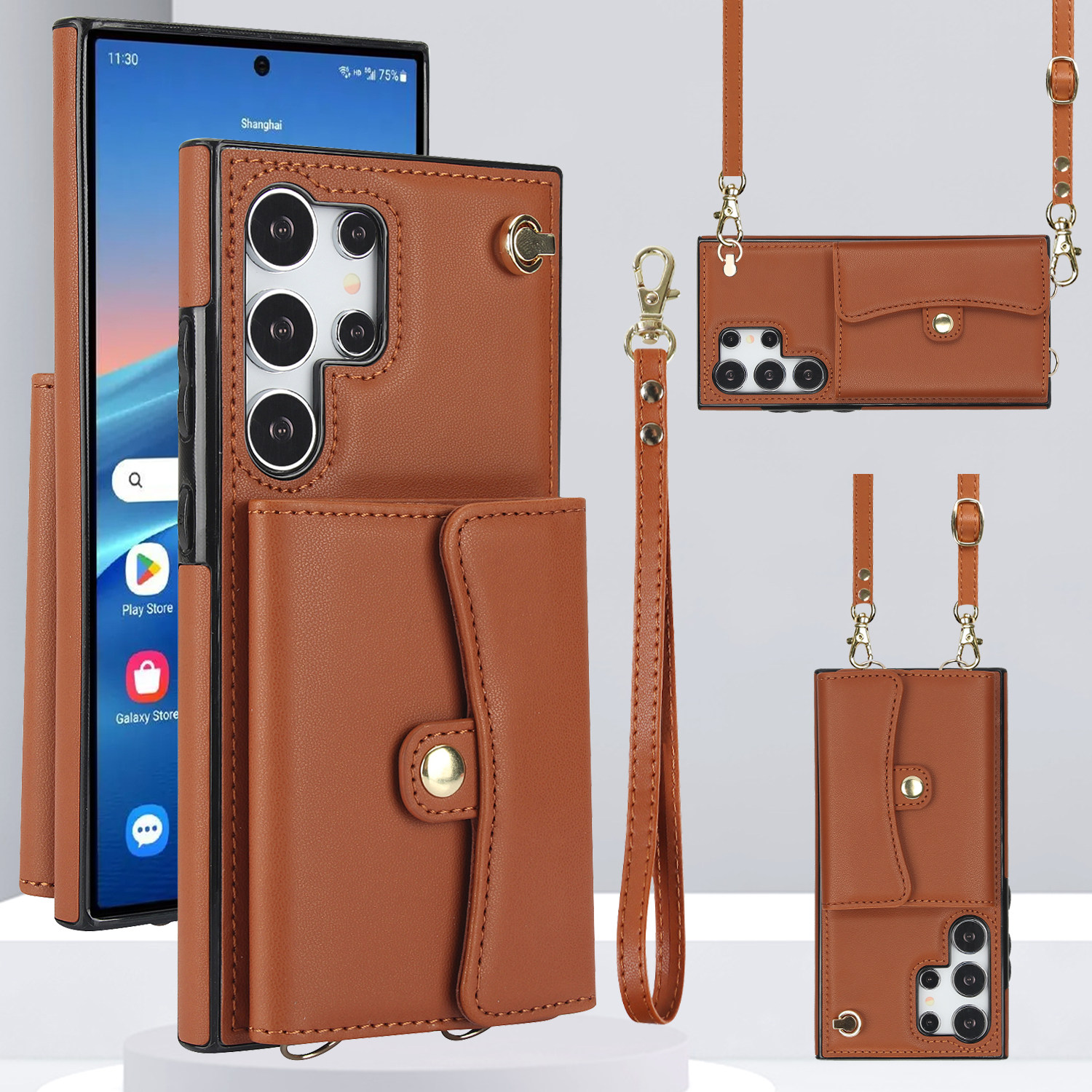 斜挎s23大容量钱包套适用三星S24Ultra手机壳s22+包s22ultra挂绳Note20插卡10+卡套s25男s22女FE防摔s21保护9