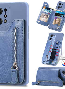 OPPO适用Find X5手机壳pro防摔X3 X3 Lite保护套X2一体卡钱包插卡OPPOFind X5Pro卡包手机壳OPPOFindX7手机壳