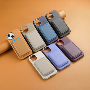 iPhone16手机壳适用iphone磁吸卡包15promax手机壳苹果17pro皮14plus卡包15pro卡套17背夹门禁卡简约magSafe