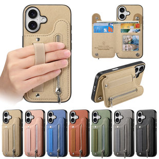 15防摔支架XR松紧手腕 苹果16E适用iphone16卡包手机壳15可插卡14plus卡槽13promax苹果12钱包11保护套16新款