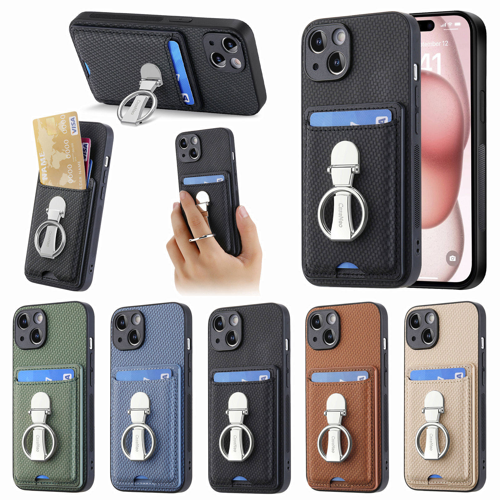 折叠指环手机壳适用iPhone15手机壳苹果14/15promax可插卡15promax创意指环12/13promax可横可竖支架11/XR使用感如何?