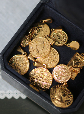 复古吊坠芮苼钛钢镀金女