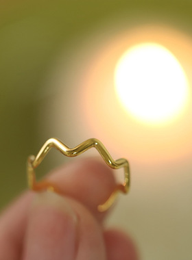 简约时尚钛钢镀金开口可调节戒指
