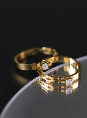 拼接戒指欧美爪钻链条简约