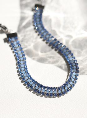 蓝钻手链芮苼钛钢时尚