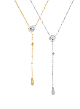 时尚简约百搭微镶水滴锆石项链