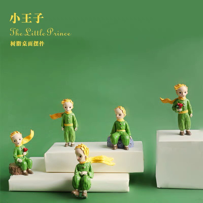 温暖童话小王子玫瑰花生日蛋糕捧花王子摆件卡通儿童生日蛋糕装饰