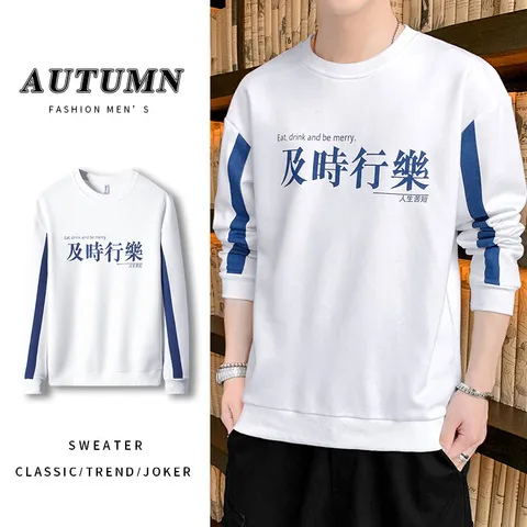 卫衣韩版新款潮流长袖男士2024春秋季港风男装圆领潮牌上衣打底衫