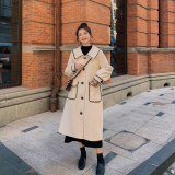 2025秋冬新款中长款毛呢外套女大衣学院风个性时尚百搭学生韩版潮，女装毛呢外套，浙宝136
