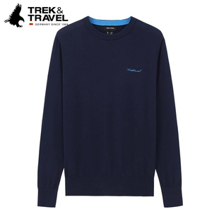 TREKTRAVEL德国飞鹰针织衫男士秋季新款商务休闲圆领套头打底衫