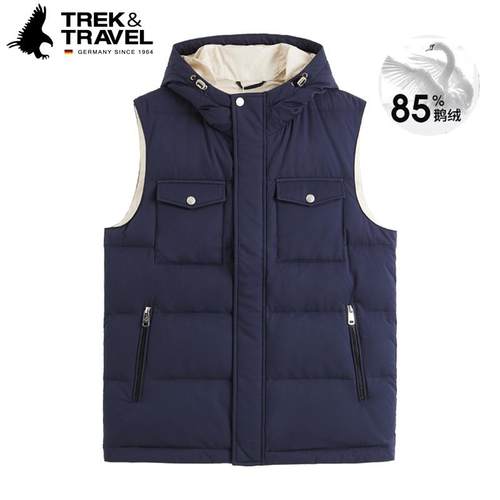 TREKTRAVEL德国飞鹰连帽羽绒马甲