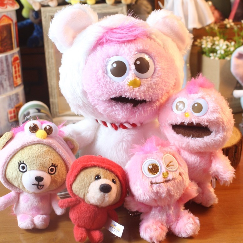 日单正版 2020年 新品 芝麻街moppy毛绒公仔 粉饼怪玩偶 娃娃挂件