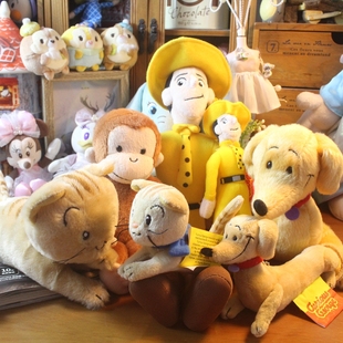 日单正版绘本好奇猴乔治Curious George 猴子腊肠狗毛绒公仔玩偶