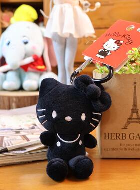 日单正版三丽鸥avail50周年纯黑色hello Kitty凯蒂猫可爱女包挂饰