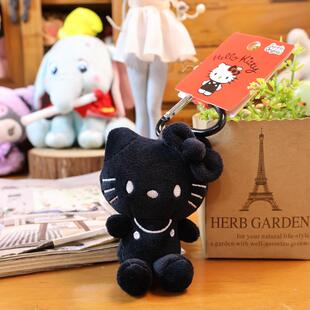 日单正版三丽鸥avail50周年纯黑色hello Kitty凯蒂猫可爱女包挂饰