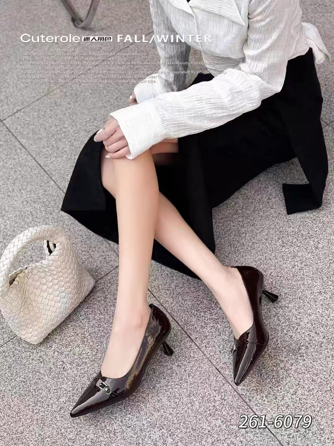 迷专柜正品迷人角色2026新款商场同款牛漆皮金属扣尖头细跟女单鞋