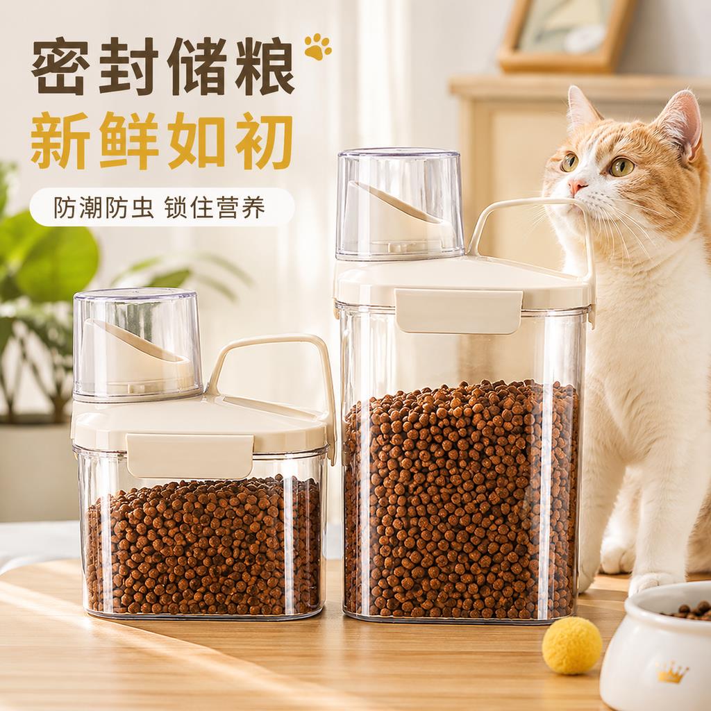 狗食密封桶猫粮储存桶宠物粮食冻干零食储粮桶防虫防潮分装收纳罐