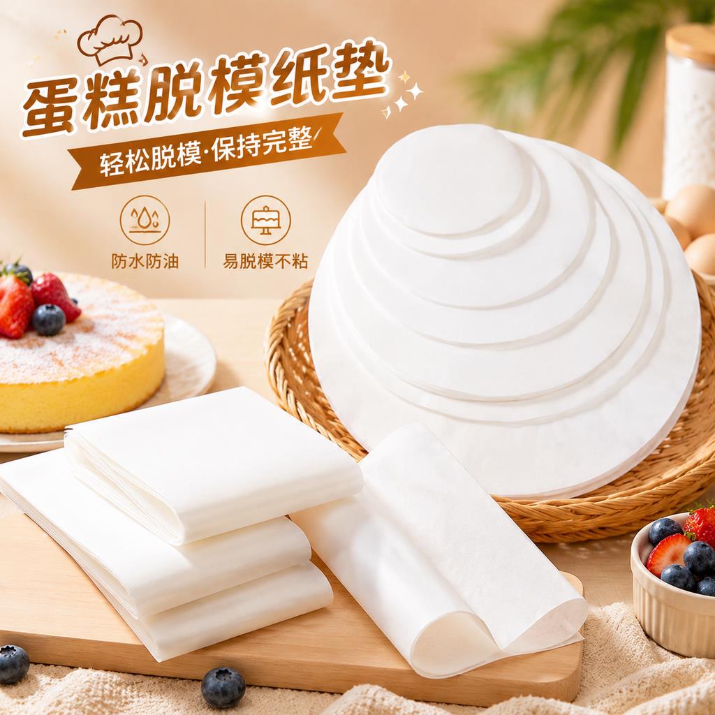 蛋糕脱模纸巴斯克油纸食品级不粘纸垫圆形烘焙模具防水防油围边纸