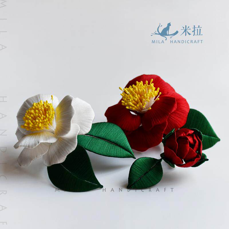 绛雪非遗缠花山茶花胸针