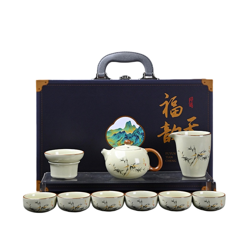 汝窑泡茶壶茶具套装父亲节礼盒