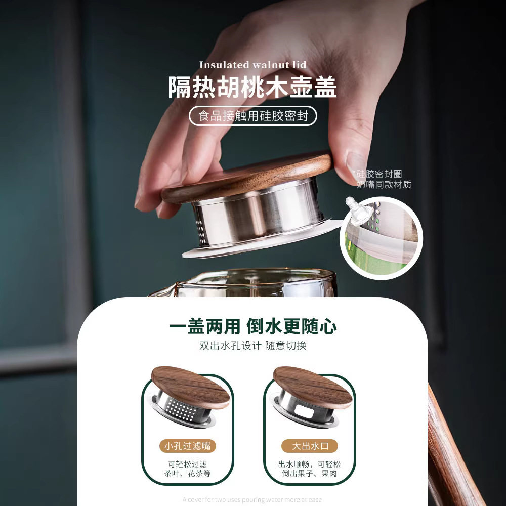 轻奢高档高级感高颜值水杯套装家用冷水壶玻璃耐高温家用凉茶