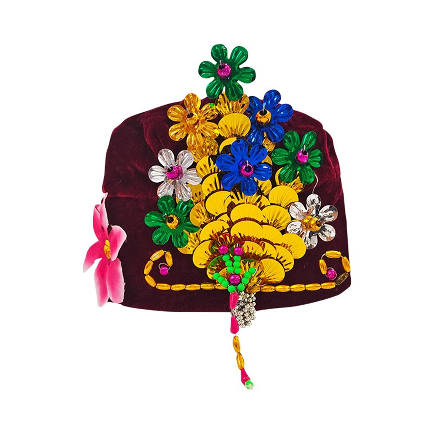 老人寿终帽子女款殡葬用品凤冠帽丧事白事冲喜去世死人寿衣寿帽子