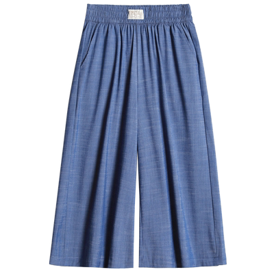 天丝牛仔五分裤女夏季休闲阔腿裤