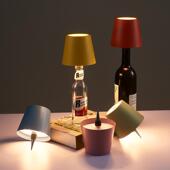 跨境创意酒瓶台灯酒吧户外餐厅装 饰氛围嵌入式 RGB酒塞可充电台灯