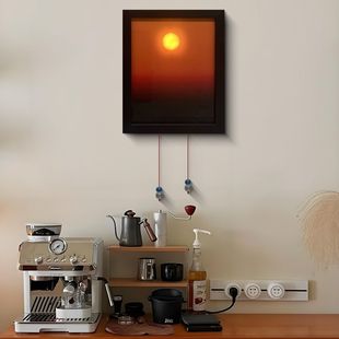 七夕礼物手拉落日灯壁挂升降日出夕阳玄关挂画氛围灯壁灯挂墙灯装