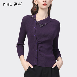 针织衫打底衫女短款小衫气质斜襟上衣设计感毛衣2023春装新款修身