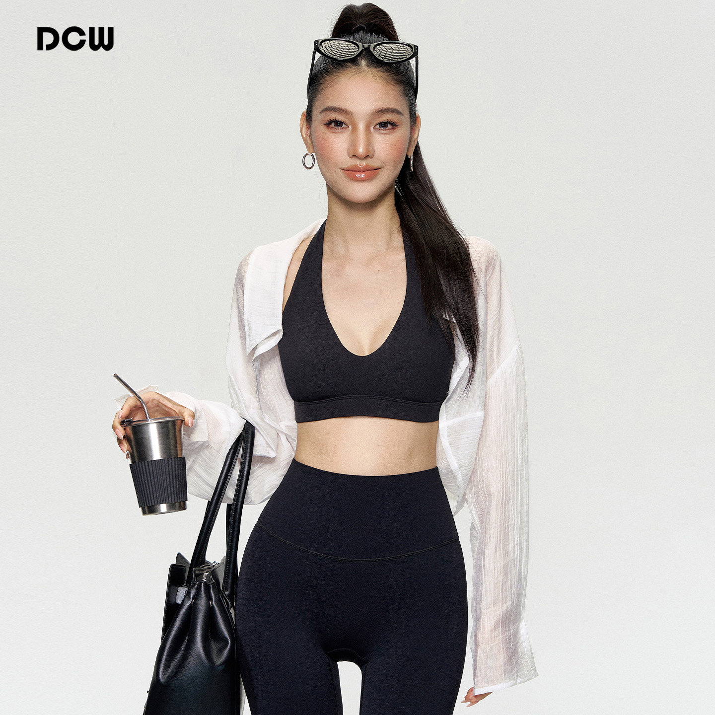dcw休闲宽松薄款防晒瑜伽外套女图片