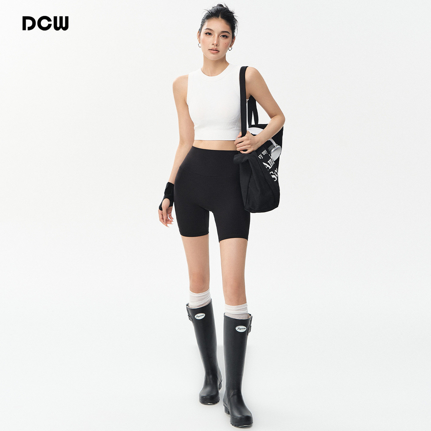 DCW黑色运动瑜伽短裤女高腰收腹户外骑行跑步训练新款健身裤三分,运动服/休闲服装,运动中长裤／短裤,淘宝优惠券,粉丝福利购,淘宝优惠卷