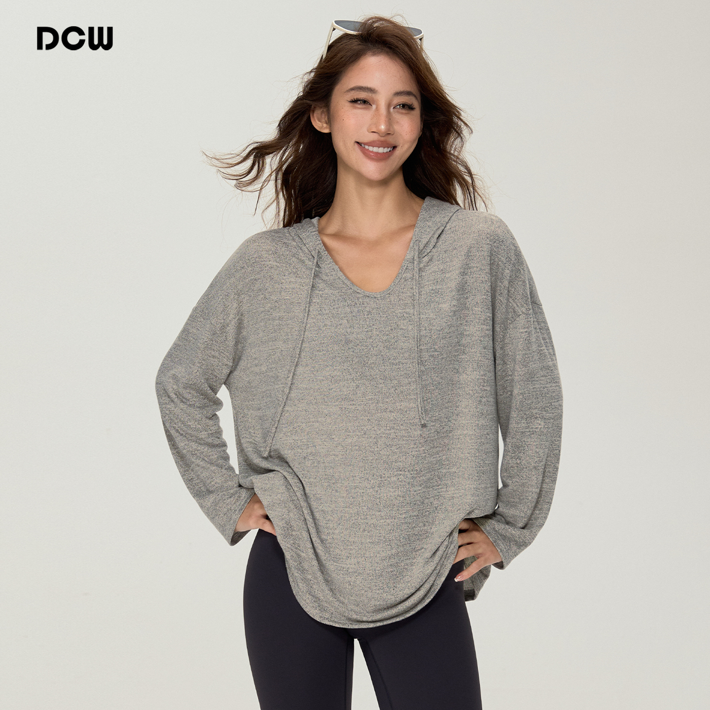 dcw时尚休闲百搭瑜伽长袖罩衫女