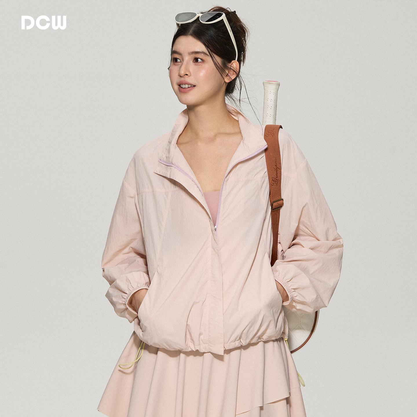 dcw高领拉链插兜瑜伽运动外套女