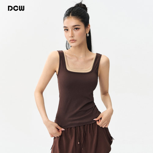dcw长款修身显瘦瑜伽健身背心女