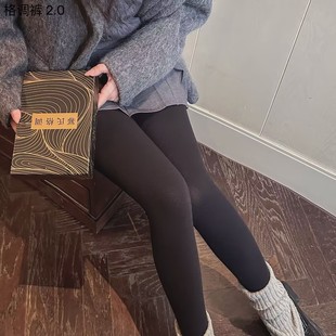 秋冬女格调裤竖条打底裤袜加绒显瘦棉系裤袜秋冬保暖瘦腿精棉女