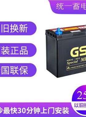 GS统一蓄电池46B24LS适配锋范1.8雅阁2.0颐达NV200汽车电瓶12V45A