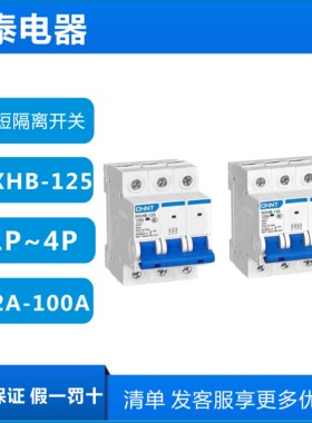 正泰微断隔离开关NXHB-63 1P 2P 3P 4P 32 40 63A 100A 125A通断