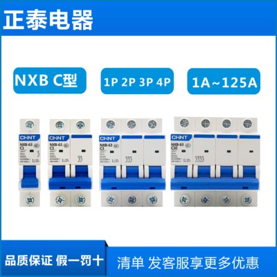 正泰NXB断路器家用空气开关NXB-63 1P2P3PC型10A16A20A32A63A100A