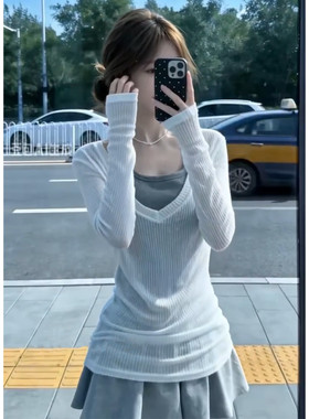 巨好看白色罩衫半身洋装子女夏季2026新款早春韩系穿搭套装短裙