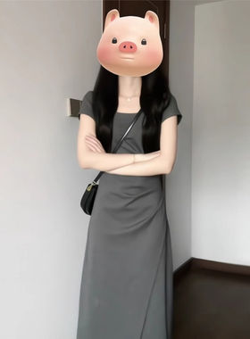 法式气质灰色洋装子女装