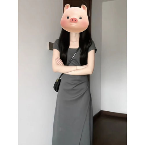 法式气质灰色洋装子女装