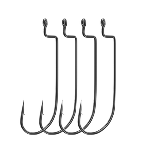 窄腹曲柄钩路亚软饵钩德州无铅钓组用钩鲅鱼翘嘴鳜鱼钓钩散装鱼钩