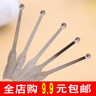 老式挖耳勺不锈钢洁耳器发光家用成人儿童掏耳勺薄边圆头神器专业