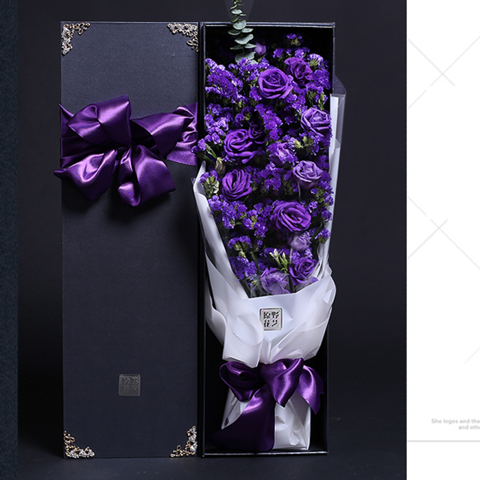 紫色勿忘我桔梗鲜花礼盒速递长沙邵阳邵东衡阳湘潭郴州送花