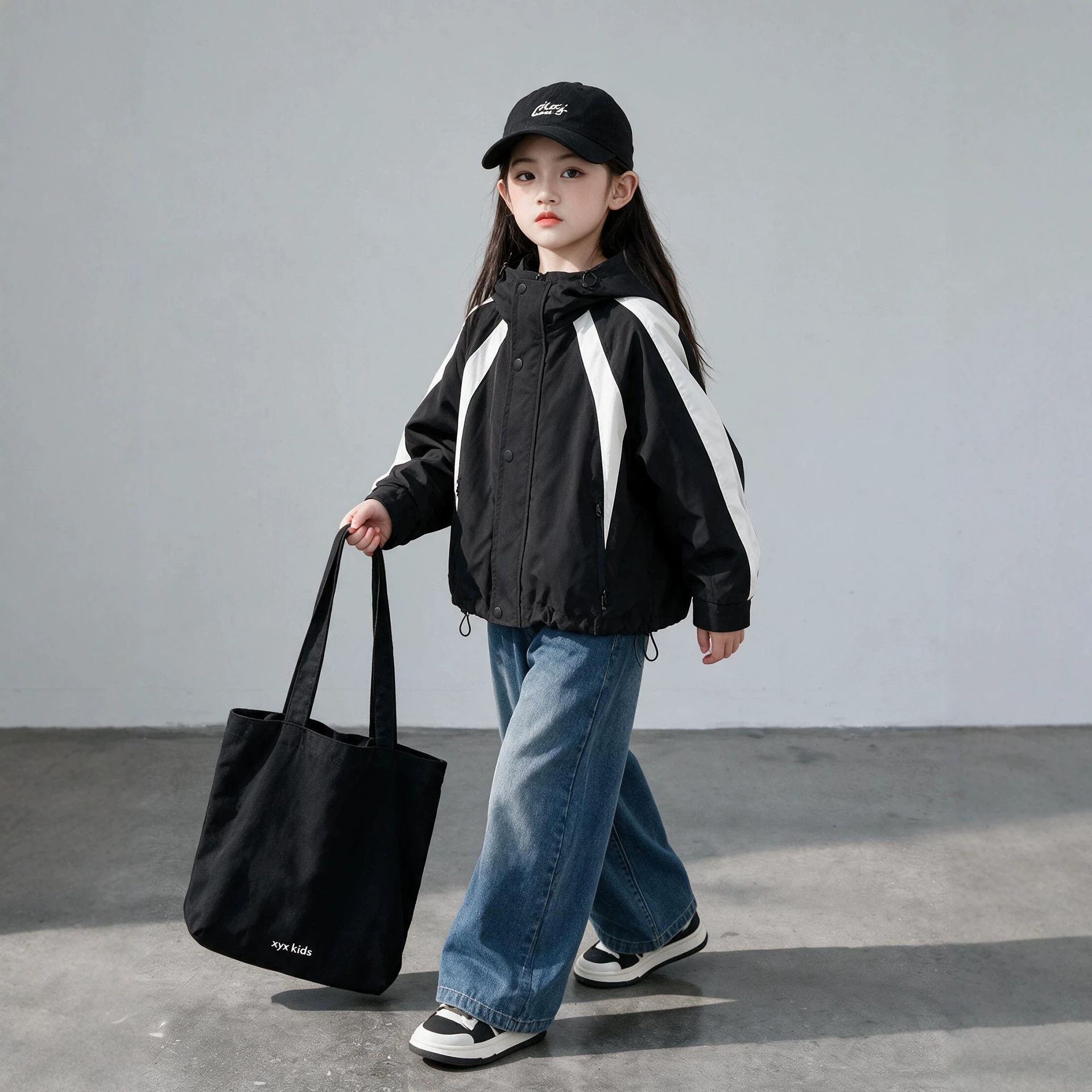 女童冲锋衣春秋款2026新款女孩大童洋气风衣外套儿童春装薄款夹克图片