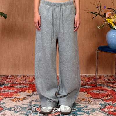 Mgallery加绒加厚休闲裤羊毛蚕丝混纺保暖直筒宽松卫裤25AWK0008