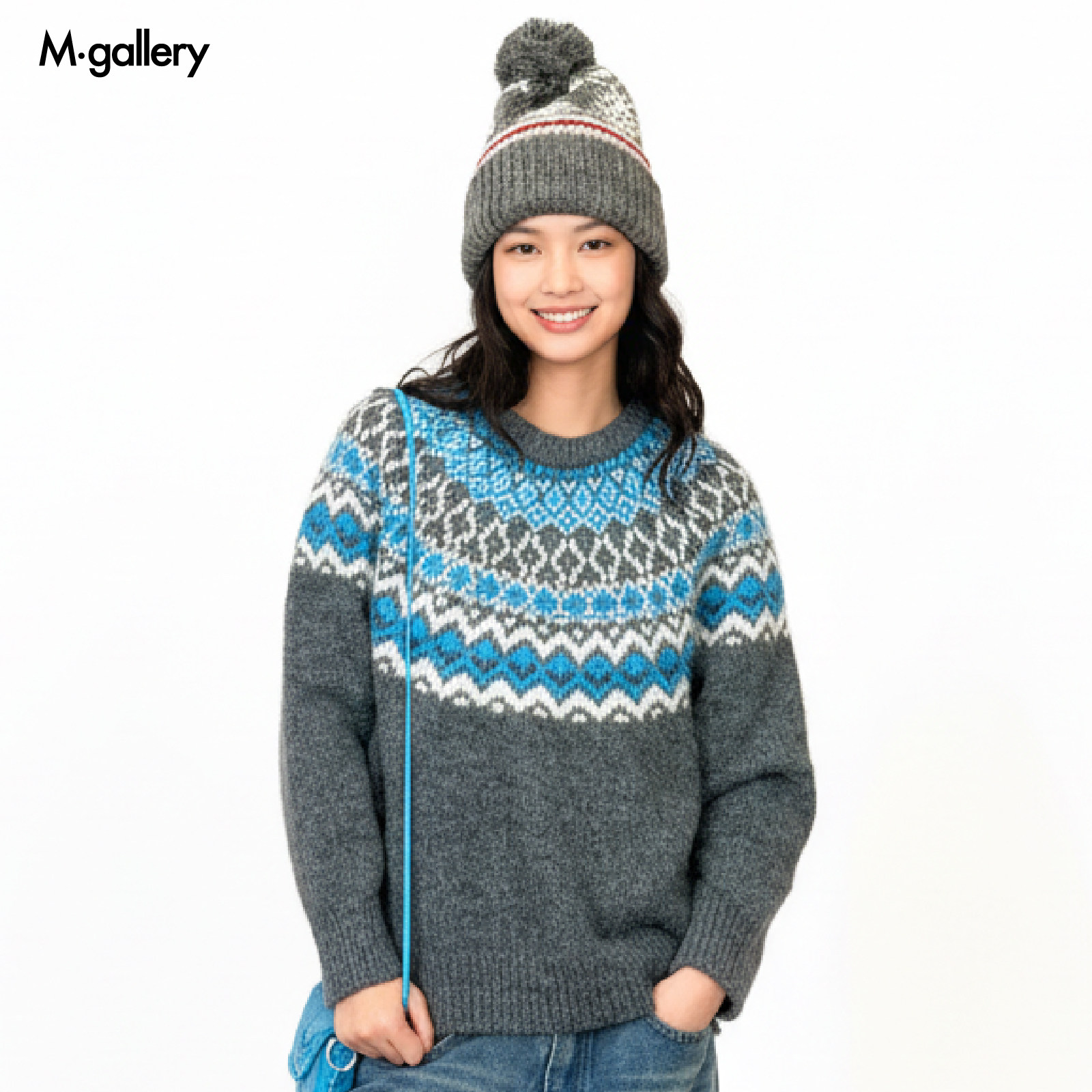 Mgallery 费尔岛毛衣羊毛混纺重磅氛围秋冬圆领针织2025AWMY0006图片