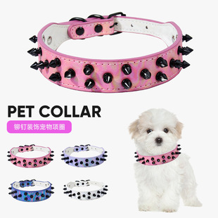 宠物狗狗金属铆钉猫咪防咬项圈朋克哥特风宠物项圈小狗保护脖圈
